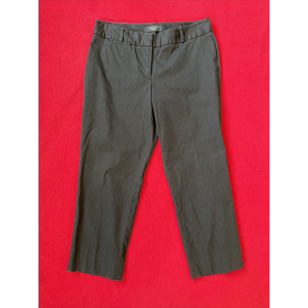 BASIC COTTON CROPS Talbots Signature Black Stretch Cotton Capris Size 2 Petite